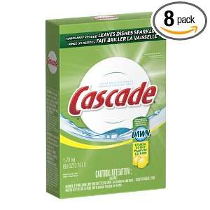  Cascade Powder Dishwasher Detergent, Lemon Scent, 60 Ounce 