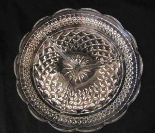 Wexford crystal cut glass divided 8 1/2 serving dish bowl tray nuts 