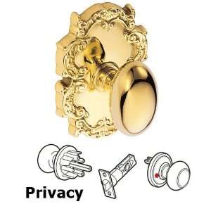  Privacy egg knob with victorian rosette in pvd polished 