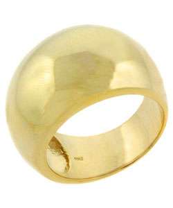 18k Gold over Sterling Silver Cast Dome Ring  