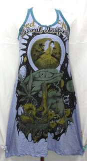 Mushroom Eye Frog Hippie Rock T Shirt Mini Tank Dress TOP Tunic, M L 