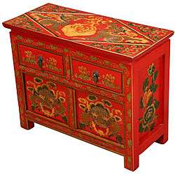   Tibetan Hand painted Dragons Storage Cabinet (China)  