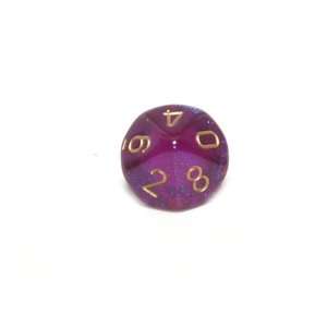   Chessex Borealis Royal Purple with gold d10 (#0 9) Dice Toys & Games