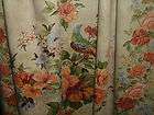 VINTAGE FRENCH PAIR CURTAINS,LINED​.COTTON.PRINTE​D.BIRDS,EXOTIC 