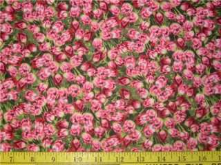 Pink & Rose Tulips Sewing Quilting Cotton Floral Fabric  