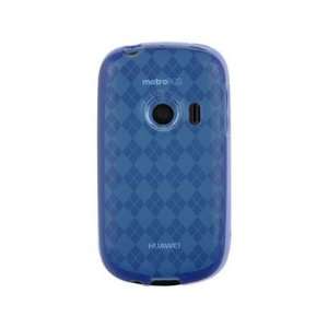   Skin TPU Phone Protective Cover Case Blue Checkered For T Mobile Comet