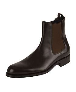 Prada Mens Brown Leather Chelsea Boots  