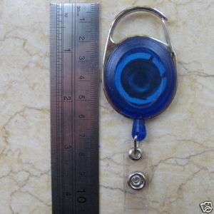 Lot 5 Blue ID Card Holder Reels Retractable Badge Clip  