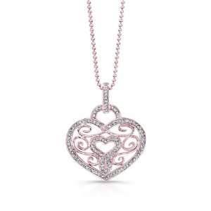 Victoria Kay 14k Rose Gold Diamond Vintage Heart Pendant (1/4cttw, IJ 