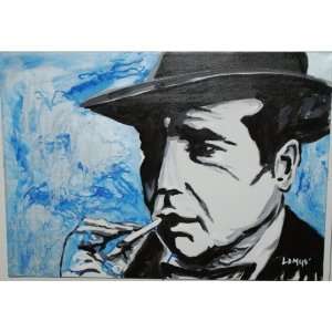  New Humphrey Bogart Original Oil Canvas Painting Signed 