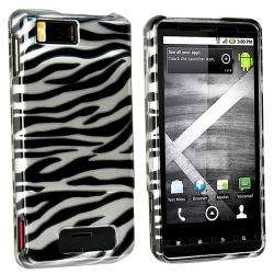 Silver/ Black Zebra Case for Motorola Droid Xtreme/ Droid X 