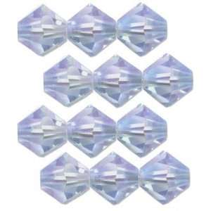 12 Lt Sapphire AB 2X Swarovski Crystal Bicone Beads 6mm  