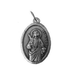  St. Lucy Medal Pray for Us 20 Steel Chain with Clasp 