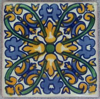 90 MEXICAN TILES 4 Talavera Handmade CERAMIC Tile C195  