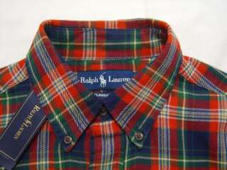   4XLT Polo Ralph Lauren PONY Flannel Shirt Red Tartan Madras Button 4XL