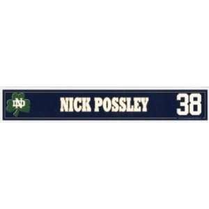  Nick Possley #38 Notre Dame Game Used Locker Room 