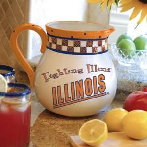 NCAA University of Illinois Fighting Illini Ceramic Drink Pitcher 