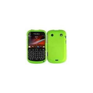 For AT&T Blackberry Bold Touch 9900 Accessory   Rubber Neon Green Hard 