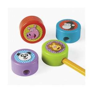  12 Plastic Zoo Character Pencil Sharpeners Toys & Games