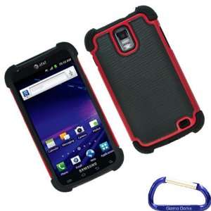 Dorks Hybrid Armor Silicone Cover Case (Black and Red) with Carabiner 