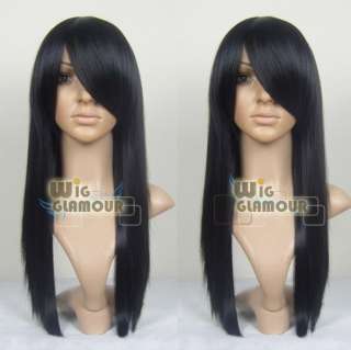 Beautiful Long Black Straight Cosplay Skin Top Hair Wig  