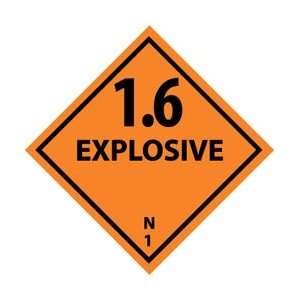 DL45AP   DOT ShippingLabels, 1.6 Explosives, 4 x 4, Pressure 