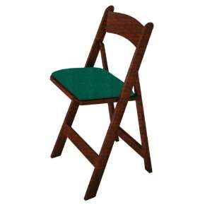  Kestell Mahogany Oak Folding Chair with Dark Green Felt 