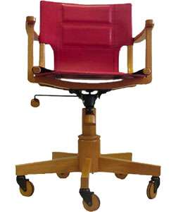 Directors Butternut/ Red Leather Desk Chair  