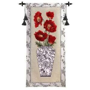 Chinois Poppy Wall Hanging   25 x 53 