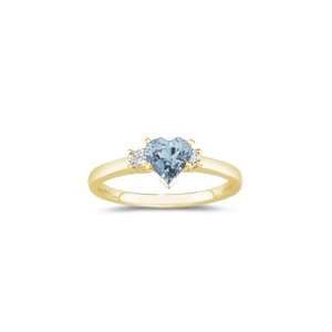  0.10 Cts Diamond & 2.20 Cts Aquamarine Classic Three Stone Ring 
