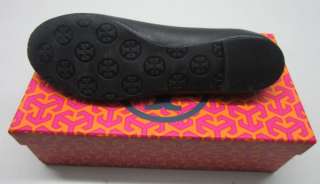 NEW Tory Burch Reva Ballet Flats Leather shoes,black with gold  