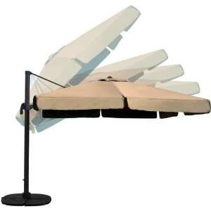  Darlee 10 ft Square Cantilever Umbrella With Base   Brown 