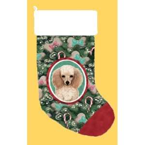 Poodle Toy Apricot Christmas Stocking
