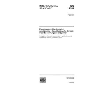  ISO 75892002, Photography   Illuminants for sensitometry 