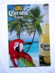 Corona Beer Parrot & Palm Tree Metal Tin Sign NEW  