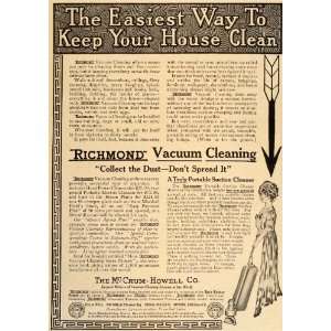  1911 Vintage Ad Richmond Vacuum Cleaner McCrum Howell 