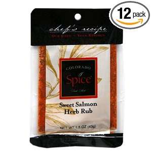   Seafood Spice, Sweet Salmon & Herb Rub, 1.5 Ounce Packet (Pack of 12