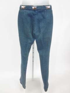 VERTIGO Blue Buckle Detail Flare Leg Denim Jeans Sz 36  