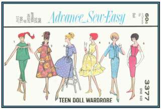Vintage Barbie Teen Doll Pattern #3377