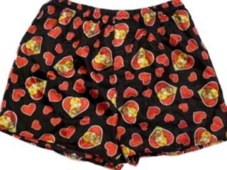 Simpsons Boxer Shorts Silky Black with Red Hearts Homer Simpson Boxers 