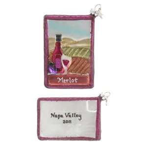  Personalized Red Wine Postcard Christmas Ornament