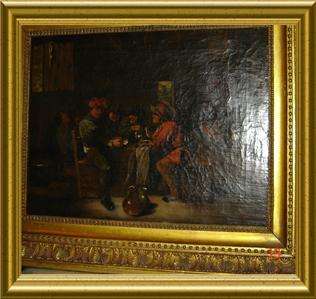 ANTIQUE  Dutch Flemish Oil Painting after Adriaen Brouwer