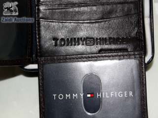 TOMMY HILFIGER MENS BROWN LEATHER WALLET  PASSCASE  