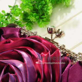 New Organza Rose Ruffled Wedding Evening Handbag Purse Clutch 2 U PICK 