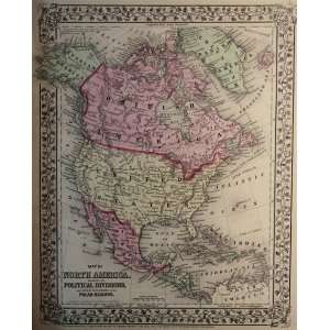  Mitchell Map of North America (1869)