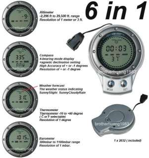 in 1 Multifunctional Digital Altimeter Barometer Compass Thermometer 