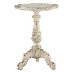 Vintage Shabby Chic French White Acanthus Leaf Side Table 