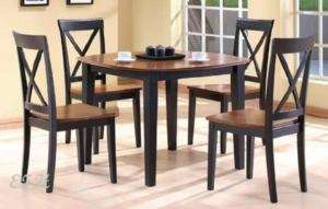 NEW CONTEMPORARY 5PC SQUARE TWO TONE DINING TABLE SET  