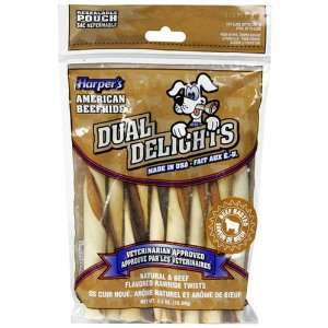  , Natural & Beef Flavored Rawhide Twists, Pack of 8