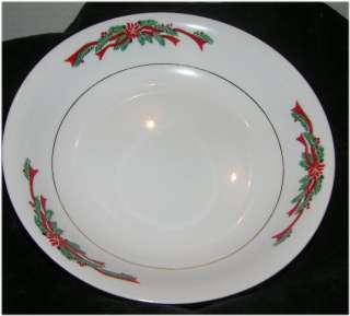 Tienshan Poinsettia Ribbon Christmas Dinnerware  